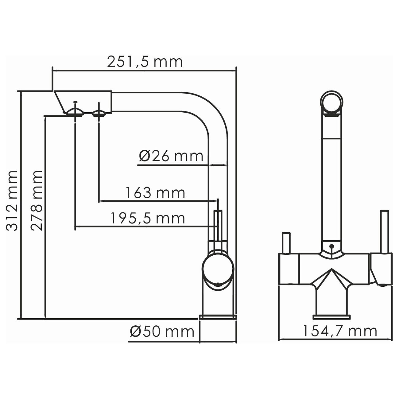 Смеситель для кухни под фильтр из латуни золотой Wasserkraft A8377 - изображение 11