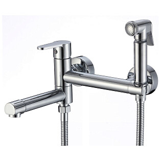 Гигиенический душ со смесителем и поворотным изливом хром D-Lin D181202