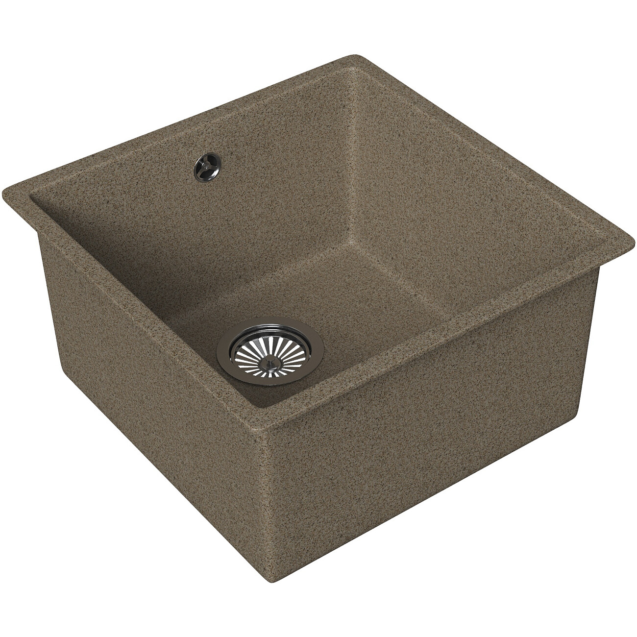 Мойка кухонная кварцевая квадратная 44 см бежевая Domaci "Римини" DG 44-435 - изображение 5