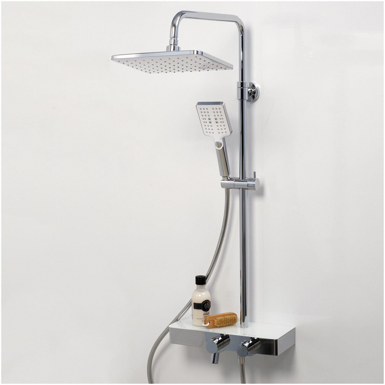 Душевой комплект с верхним душем и лейкой хром Wasserkraft A11301 Thermo - изображение 2