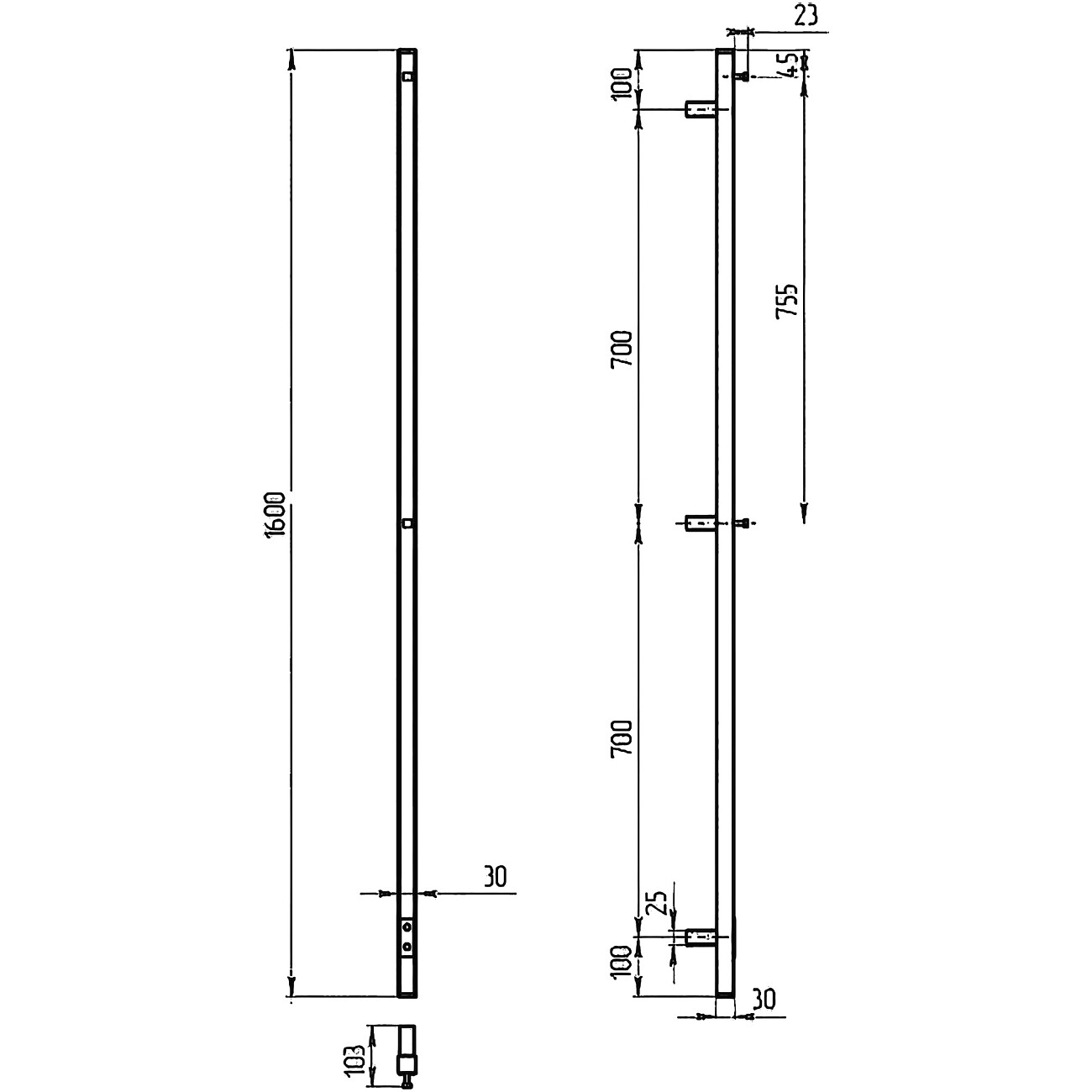 Полотенцесушитель электрический 160х3 см хром Ewrika "Пенелопа" P1 4657801249280 - изображение 2