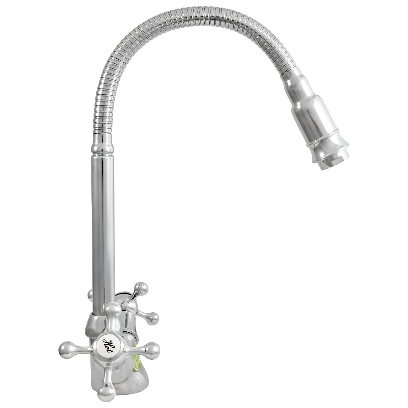 Смеситель для кухни двухвентильный с гибким изливом хром Juguni Parus 0402.980 - изображение 12