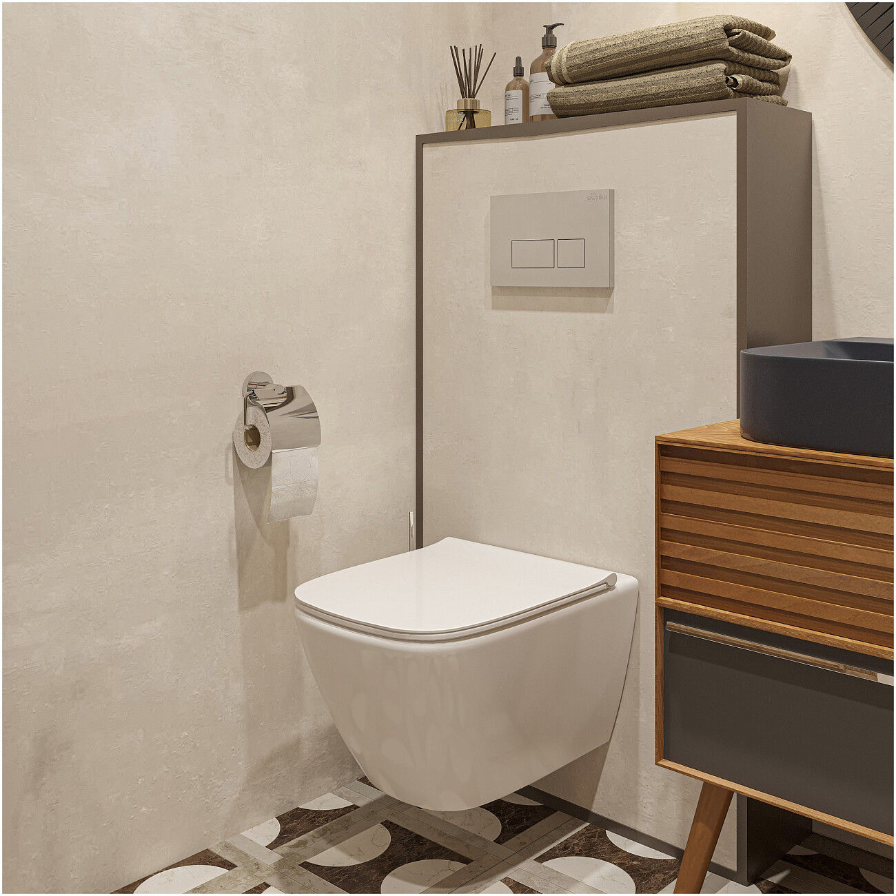 Унитаз подвесной безободковый с сиденьем микролифт белый Stworki "Карлстад" 5610 - изображение 11