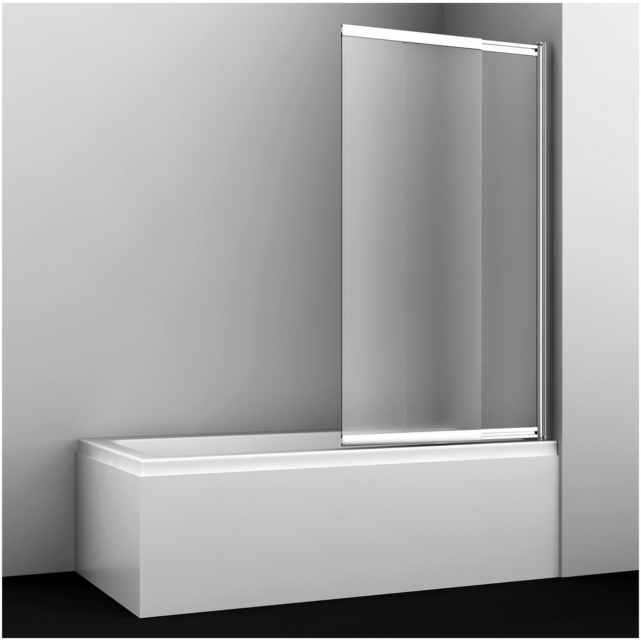 Шторка на ванну стеклянная 140х100 см прозрачная, хром Wasserkraft Main 41S02-100 RM - изображение 2