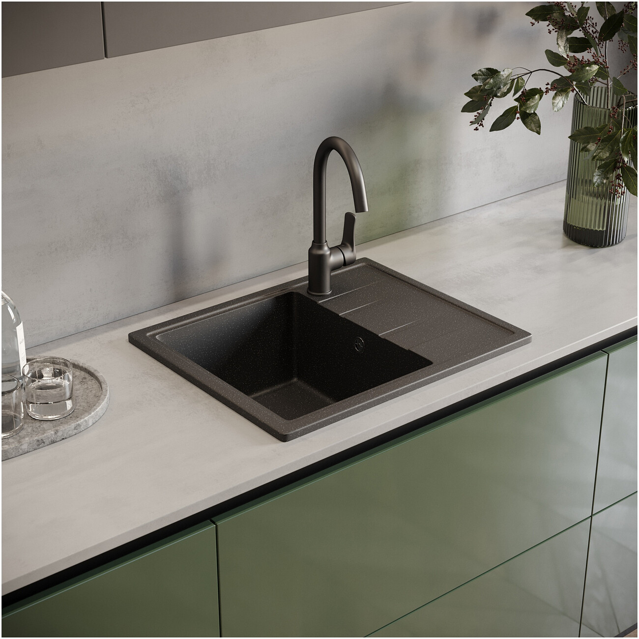 Мойка кухонная черная Domaci "Болонья" М-150-002 - изображение 8