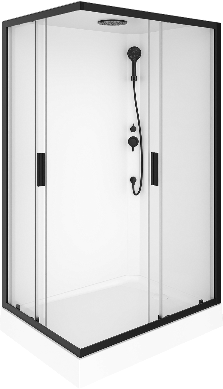 Душевая кабина прямоугольная с низким поддоном 90х120 см черная, белая Stworki "Эстерсунд"  - изображение 7