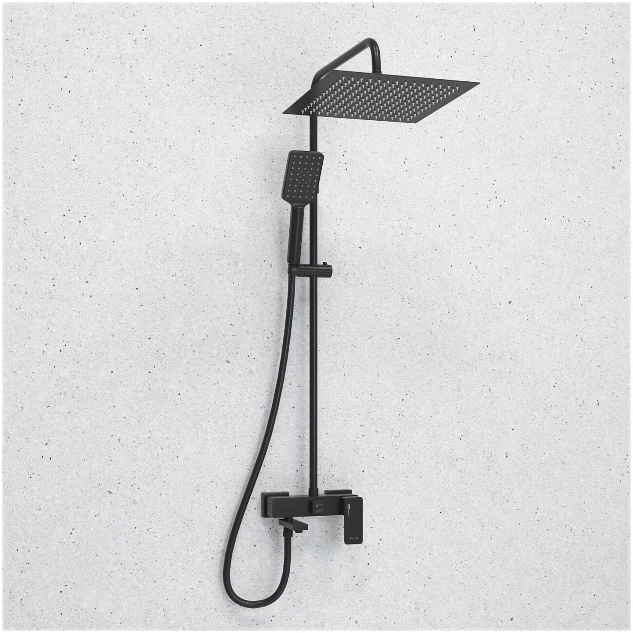 Душевой комплект с тропическим душем и смесителем для душа черный Wasserkraft A277.162.130.BM - изображение 2