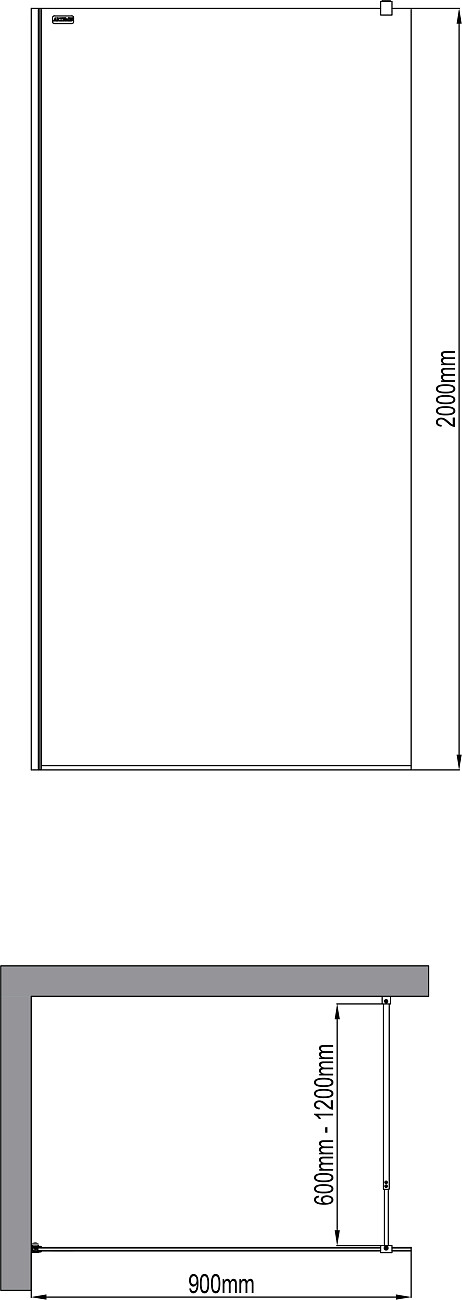 Душевая перегородка стеклянная 90х200 см черная Artemis Akabe 571 6.940.006.0571.90.10.91 - изображение 6