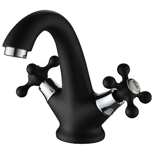 Смеситель для раковины двухвентильный черный Ammore A1081-A