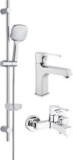 Душевой комплект рычажное управление с аэратором хром Stworki XE-06cr MG-SUN01 MG-SUN02