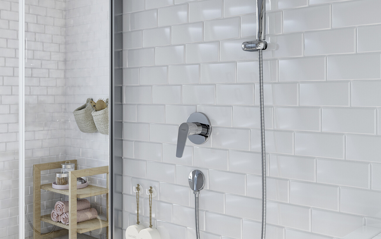 Душевая стойка с держателем и встраиваемым смесителем хром Stworki "Дублин" HFDB75000 - изображение 6