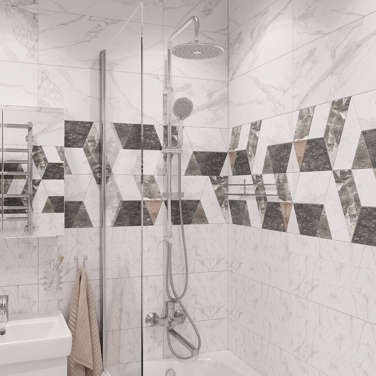 Штора на ванну распашная 80х150 см прозрачная, хром Diwo "Коломна" 4GW007 - изображение 11