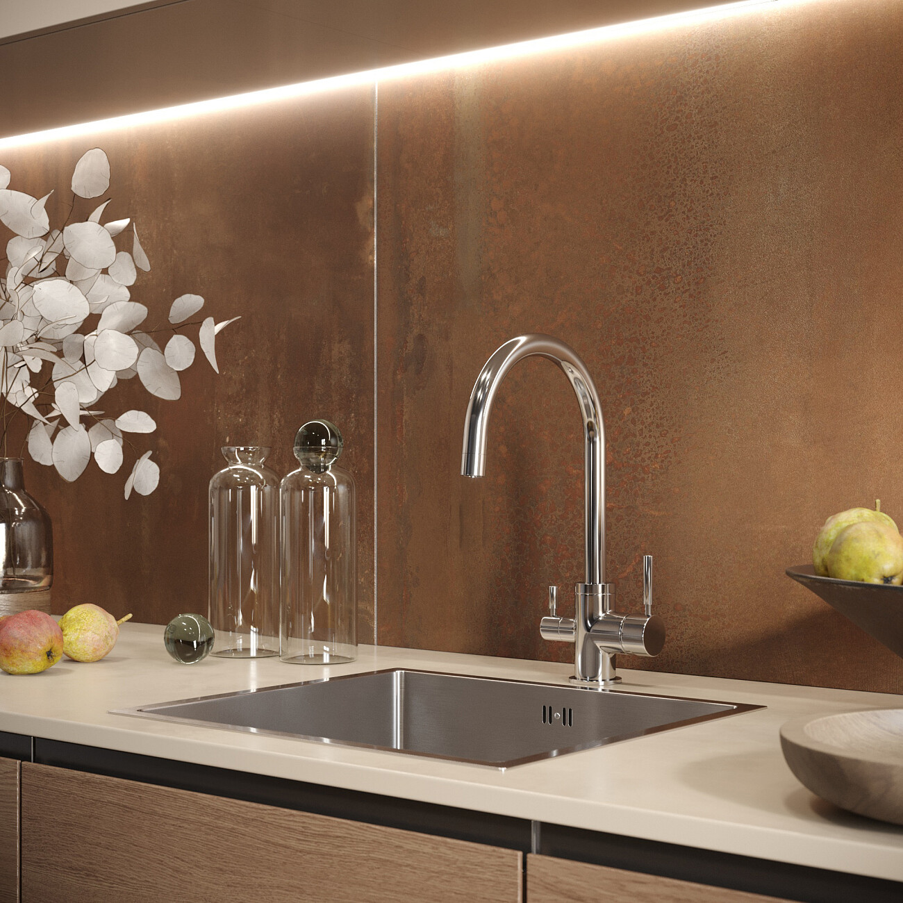 Смеситель для кухни однорычажный с изливом для фильтрованной воды хром Domaci "Равенна" DC 3007 - изображение 5