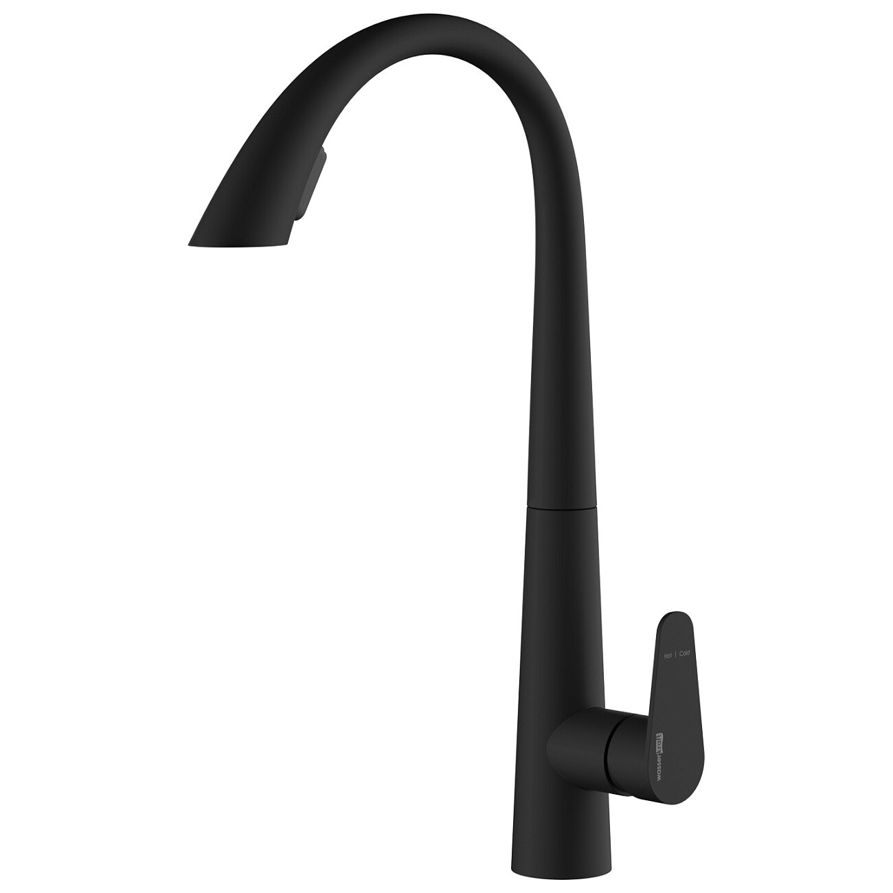 Смеситель для кухни из латуни черный Wasserkraft A8667 - изображение 3