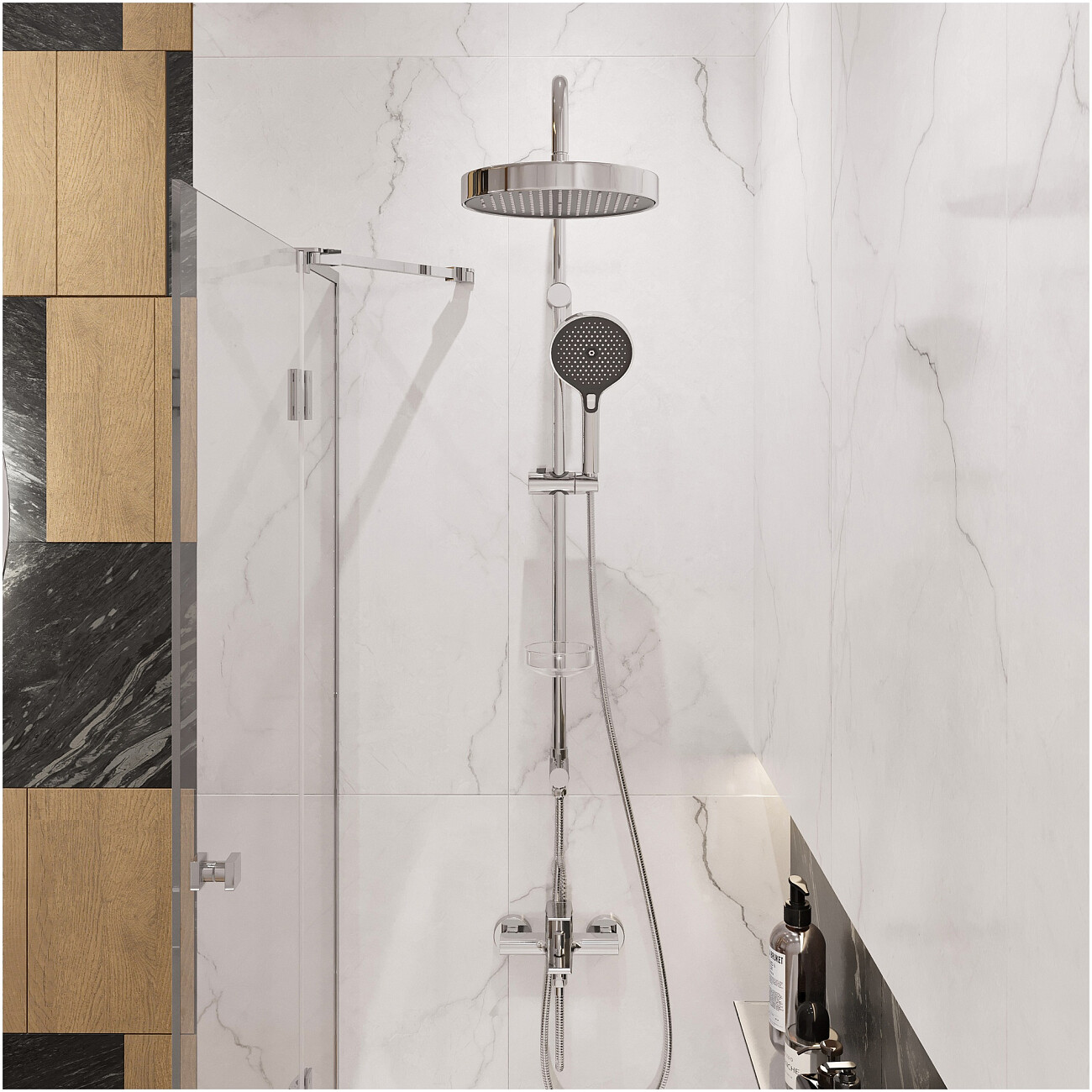 Душевая стойка с верхним душем хром Stworki "Монтре" S30180CR - изображение 6