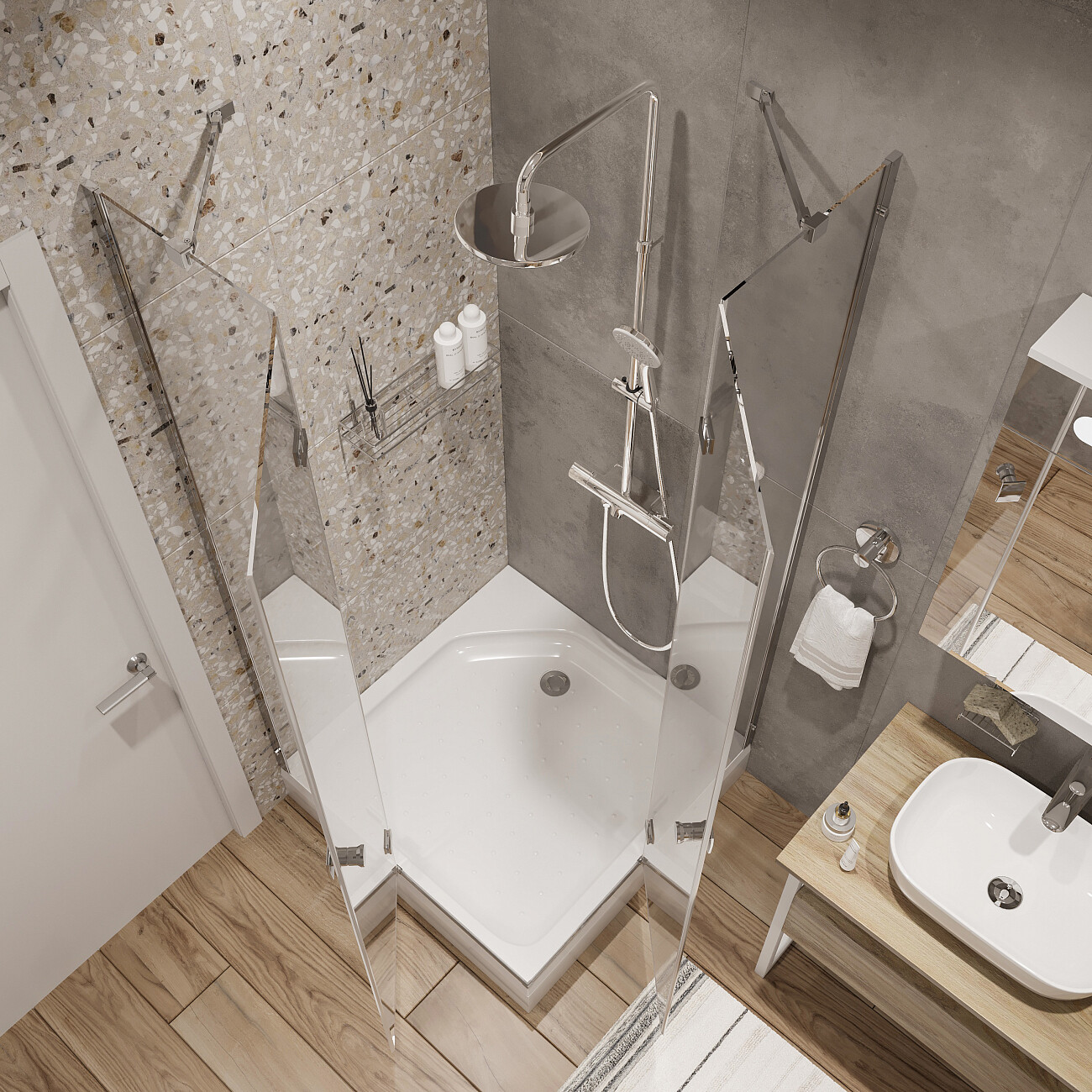 Душевой уголок квадратный 90х90 см хром Diwo "Муром" Щ0000055597 - изображение 8