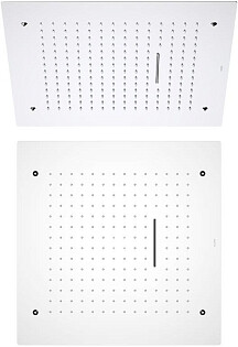 Лейка для верхнего душа потолочная квадратная с 2 режимами 50 см хром Aquatek 2 jet AQ2082CR