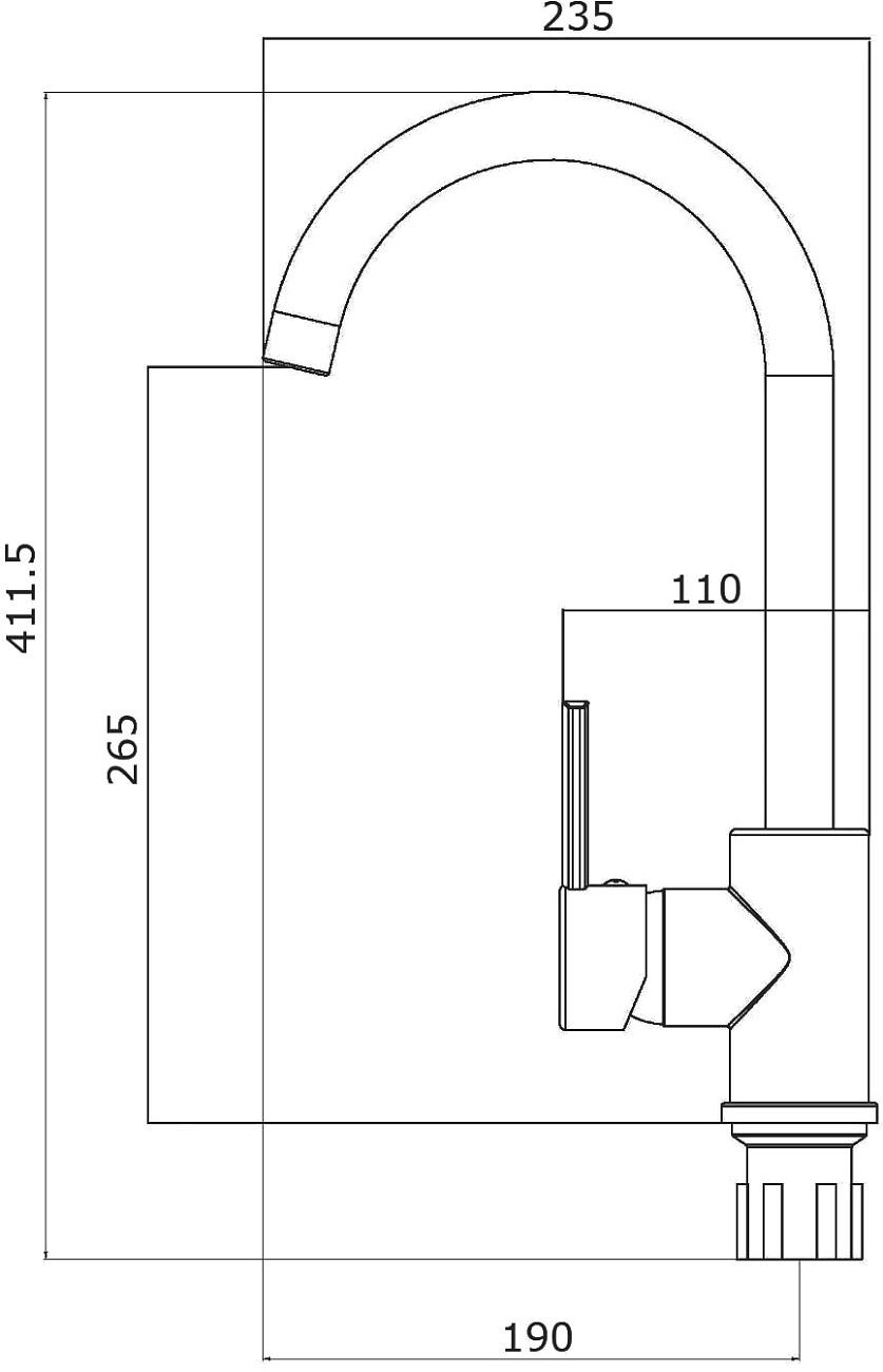 Смеситель для кухни однорычажный белый Domaci "Равенна" KS-01w - изображение 2