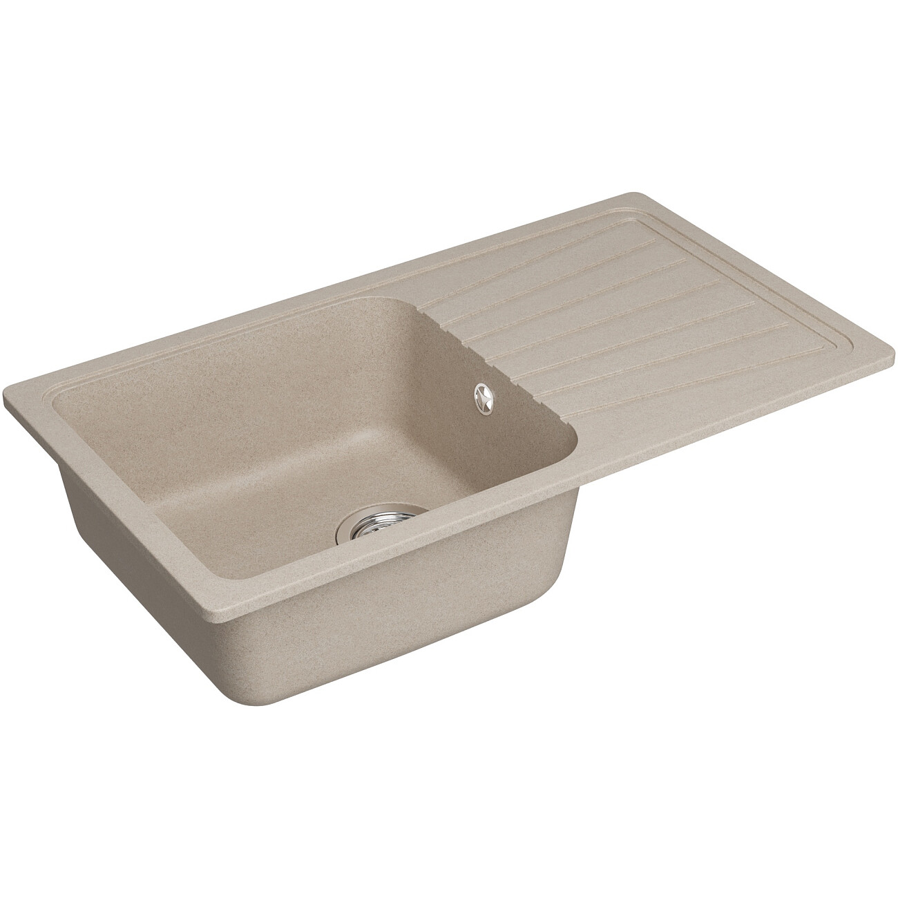 Мойка кухонная из искусственного гранита с крылом бежевая Domaci "Верона" 81-46 бежевая - изображение 6