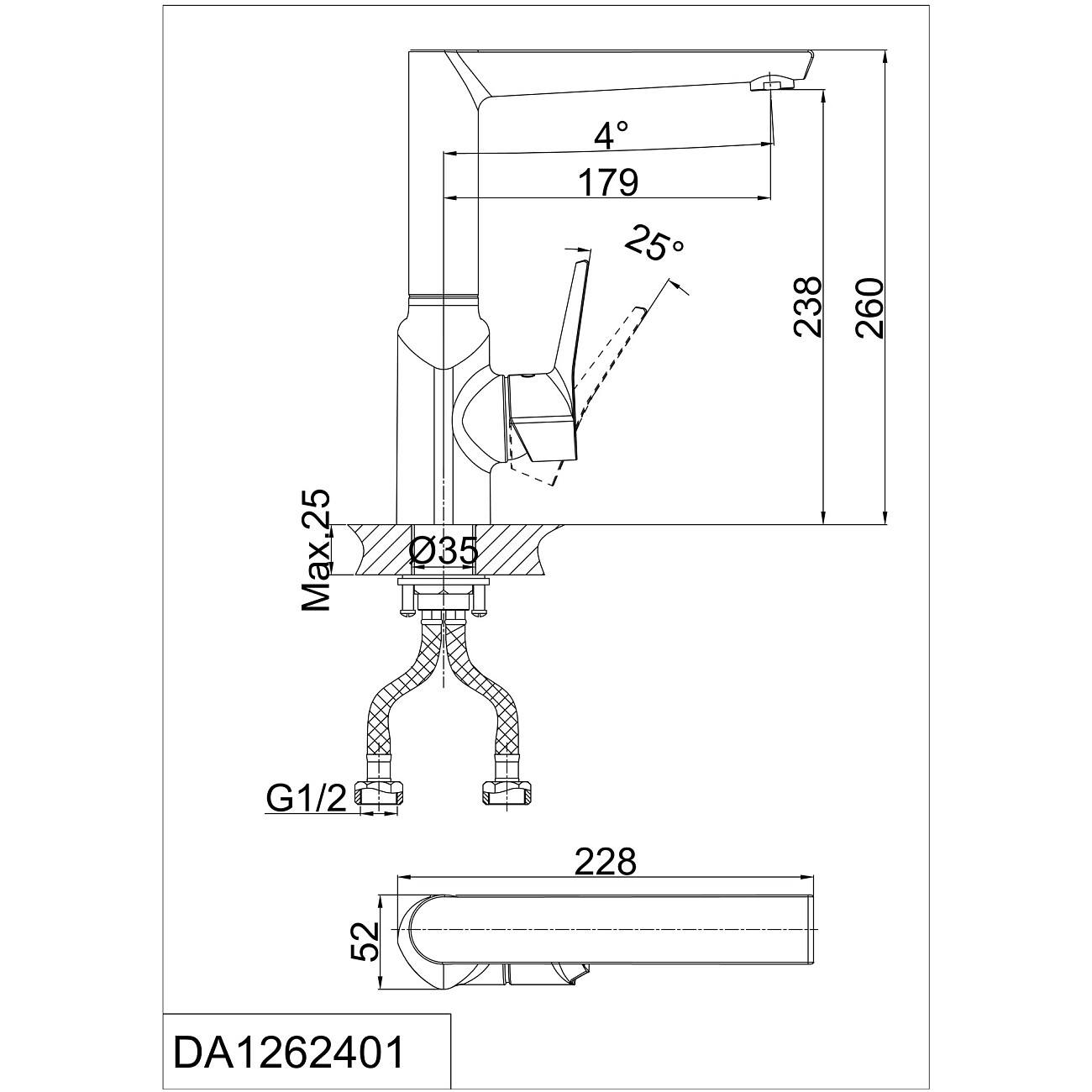 Смеситель для кухни латунный хром D&K Rhein Mosel DA1262401 - изображение 2