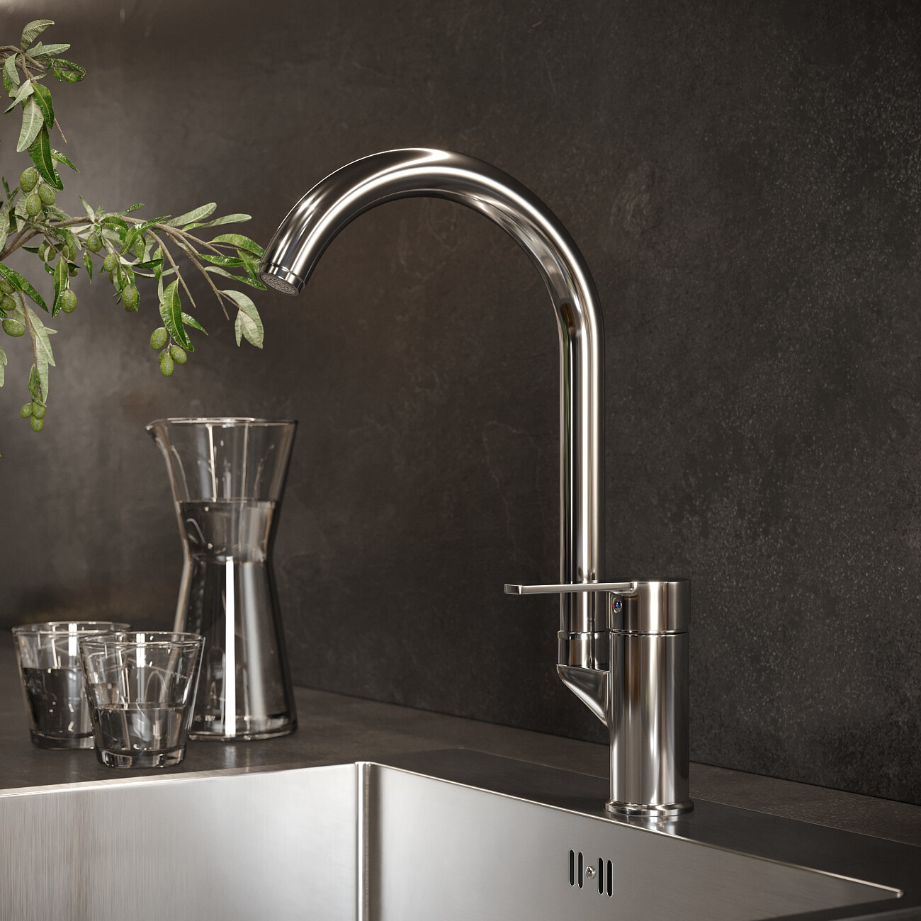 Смеситель для кухни хром Mega Snow MG-SH03 хром - изображение 6