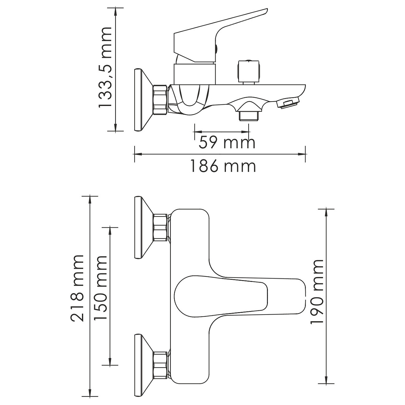 Душевой комплект с лейкой и коротким изливом хром Wasserkraft Lippe 4501 - изображение 5