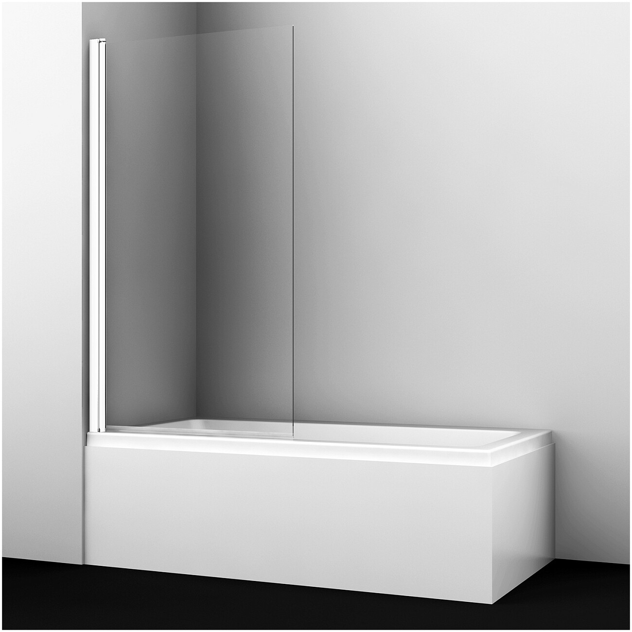 Штора на ванну стеклянная 140х80 см прозрачная, белая Wasserkraft Berkel 48P01-80WHITE - изображение 3