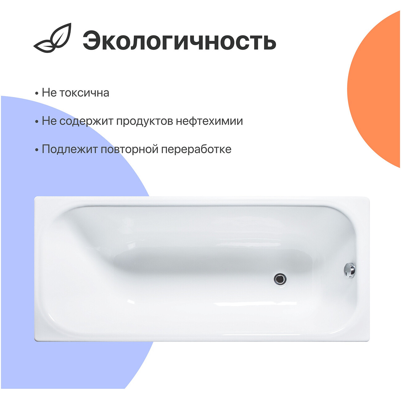 Ванна чугунная 150х70 см белая Diwo "Кострома" DK0006, D0017 - изображение 5