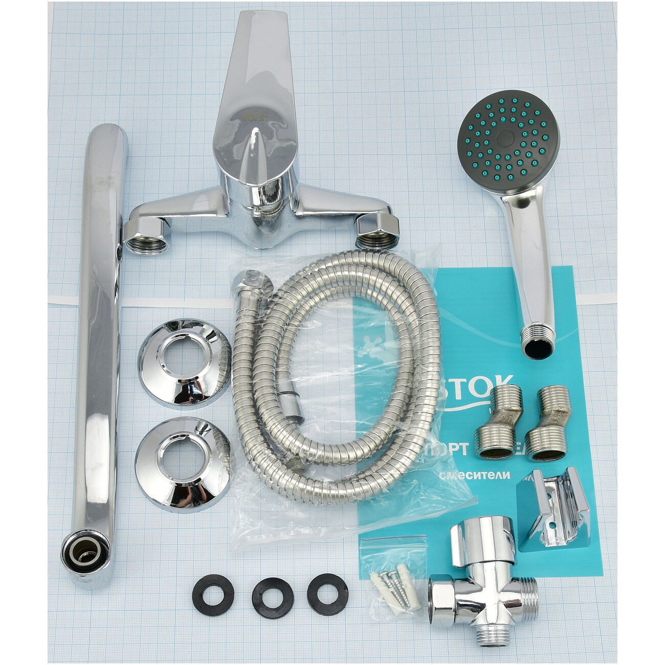 Смеситель для ванны однорычажный с душевым гарнитуром хром Istok life Standard 0402.412 - изображение 8