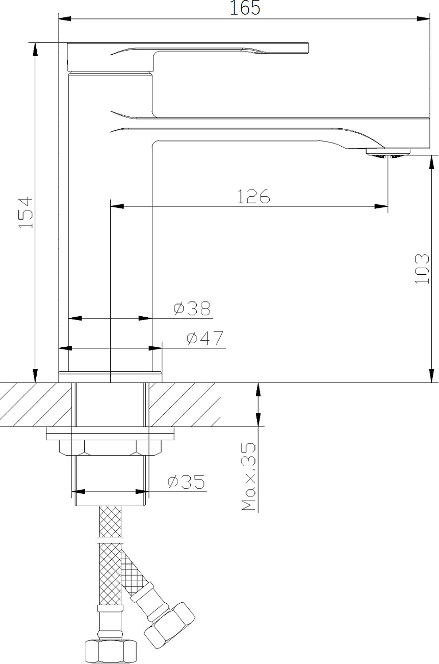 Смеситель для раковины однорычажный хром Diwo "Орёл" ORL-01cr - изображение 2