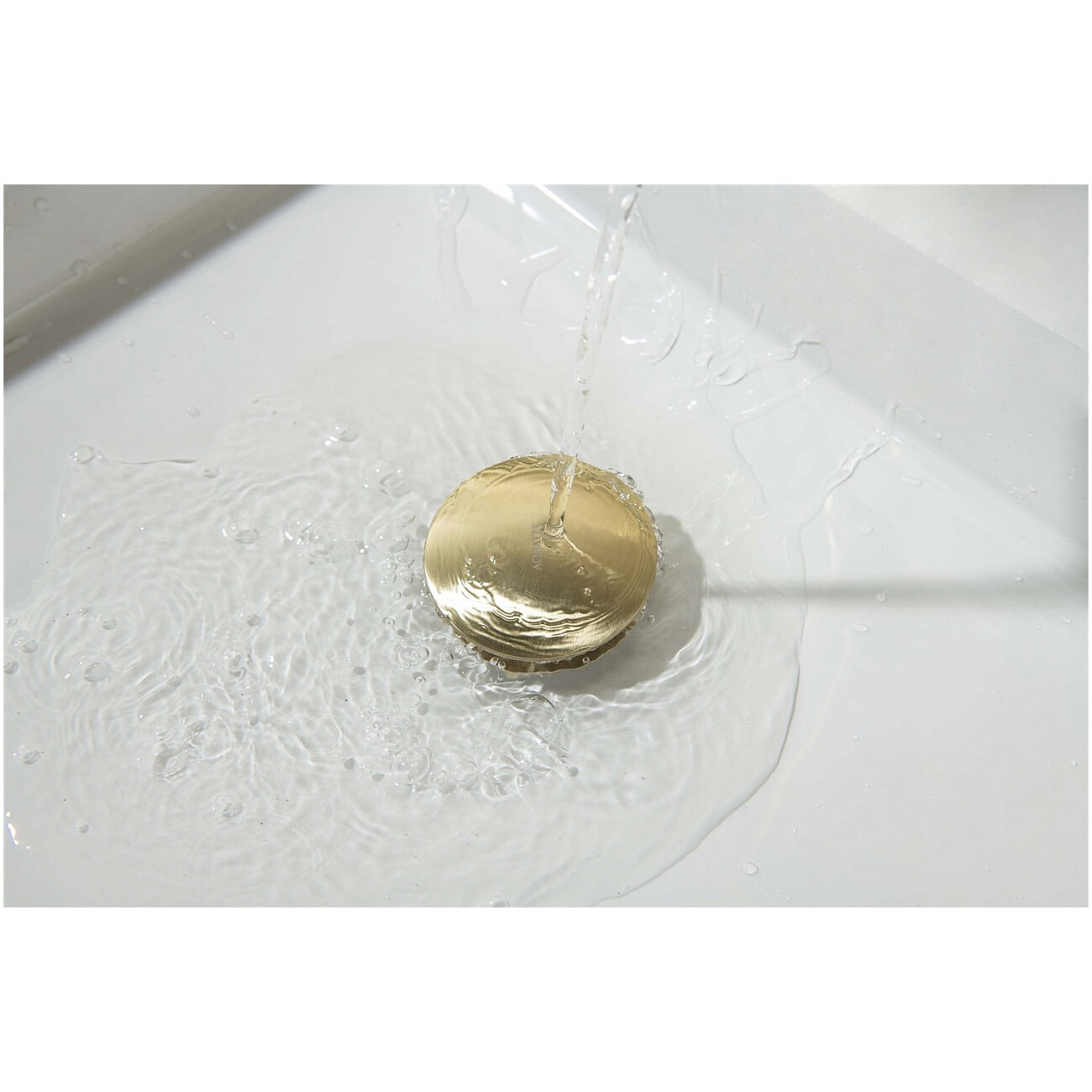 Донный клапан для раковины клик-клак шлифованное золото Aquatek AQ6003BG - изображение 5