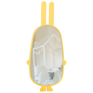 Зеркало детское напольное желтое "Заяц"