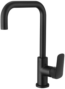 Смеситель для кухни с квадратным изливом матовый черный Aquatek &quot;Вега&quot; AQ1081MB