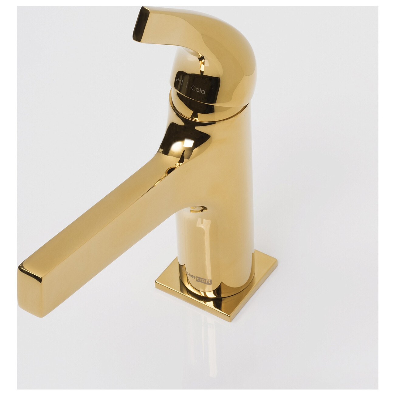 Смеситель для раковины из латуни золотой Wasserkraft 7103 - изображение 9