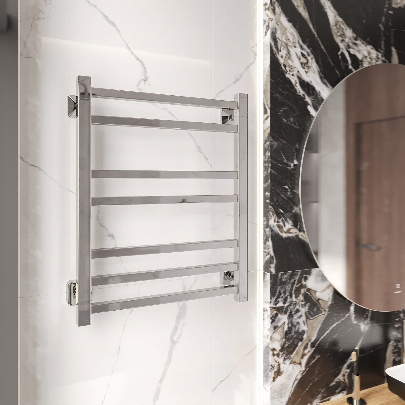 Полотенцесушитель водяной 60х50 см хром Ewrika "Кассандра" Pg - изображение 4