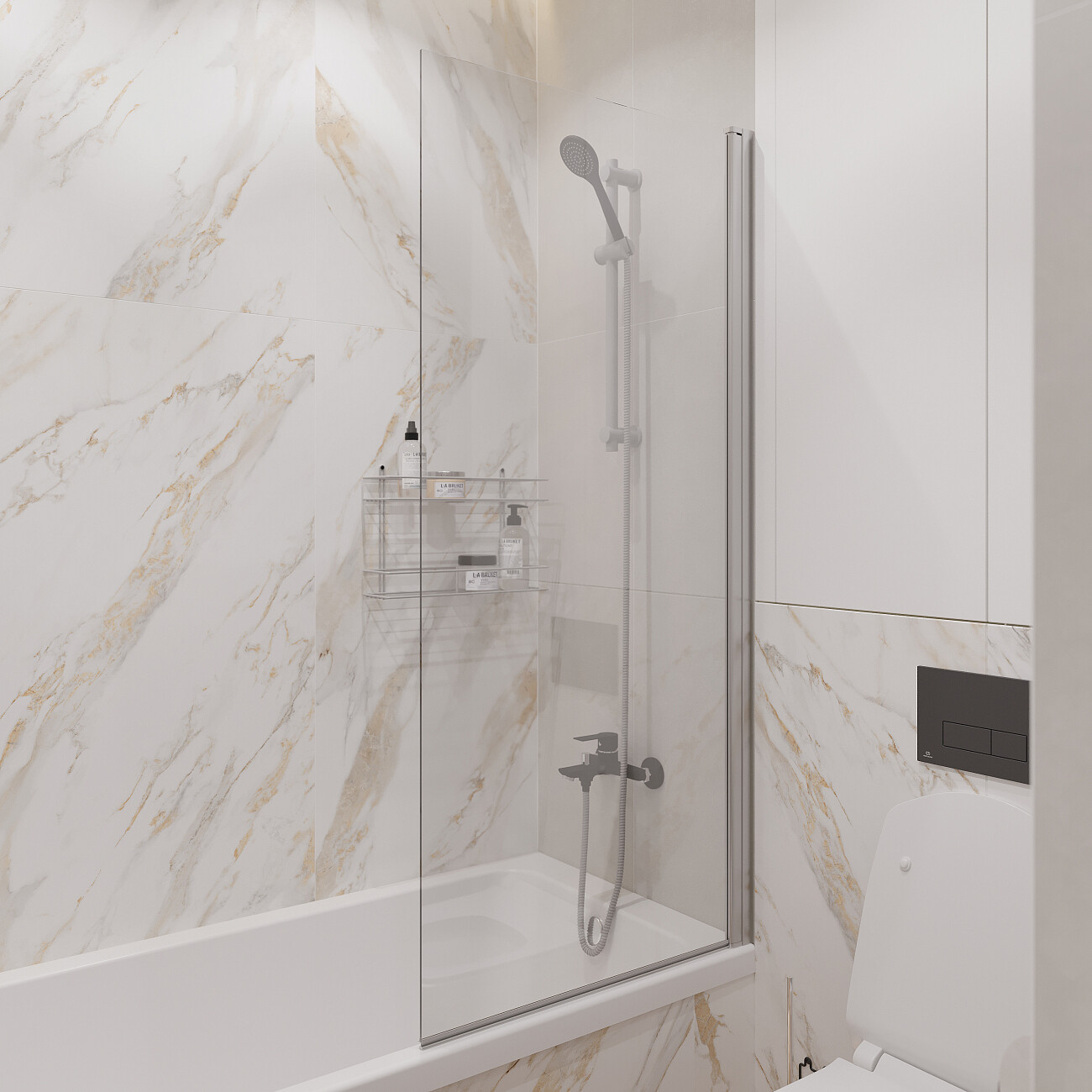 Штора на ванну распашная 60х150 см прозрачная, хром Diwo "Коломна" 4GW005 - изображение 4