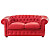 Диван Честерфилд (Chesterfield) прямой красный