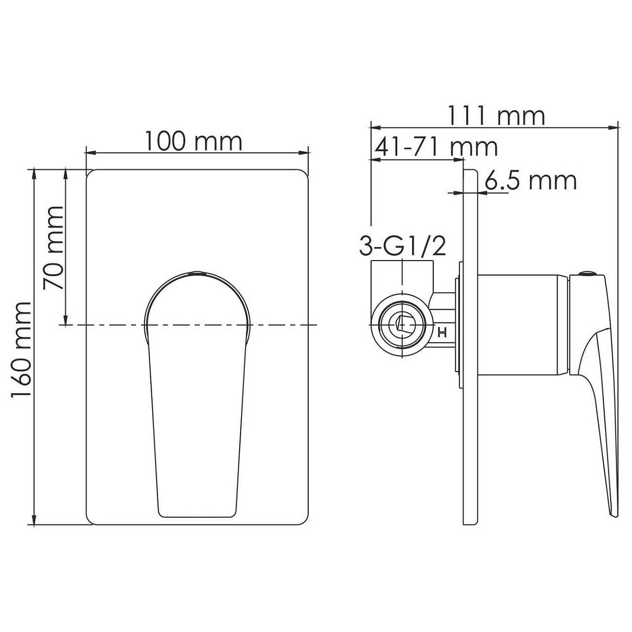 Смеситель для душа встраиваемый из латуни черный Wasserkraft 6651 - изображение 7
