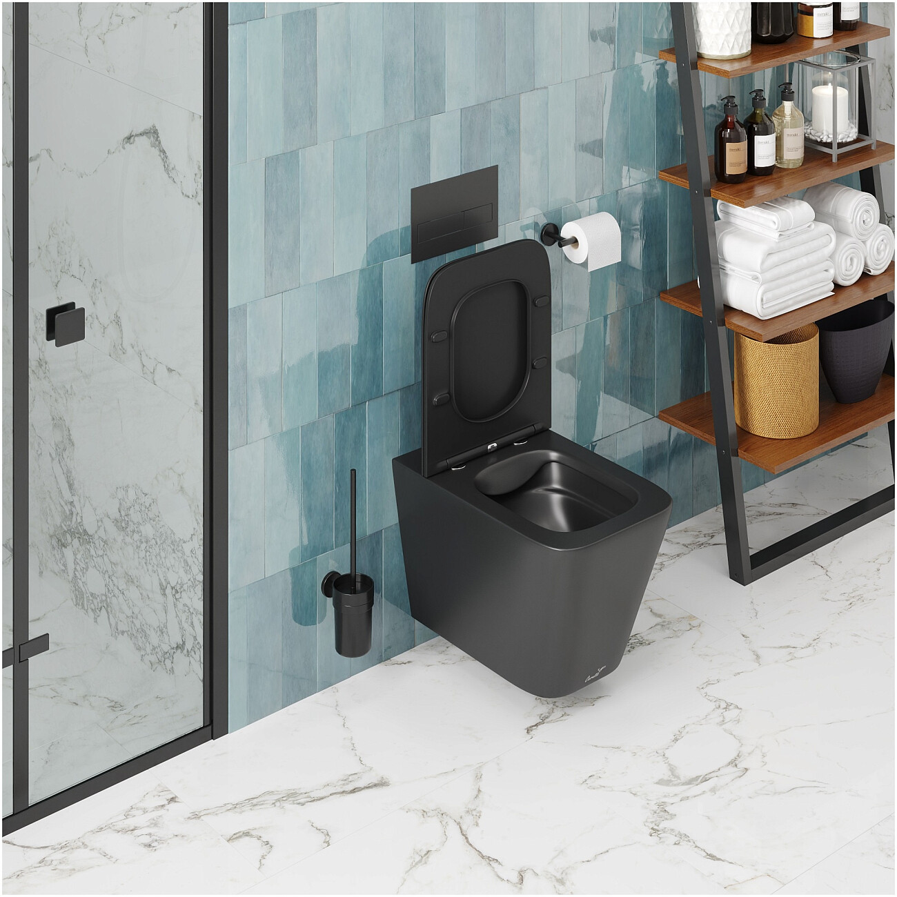 Унитаз подвесной безободковый черный матовый Cerutti SPA Maiella Aria MB CT9163 - изображение 8