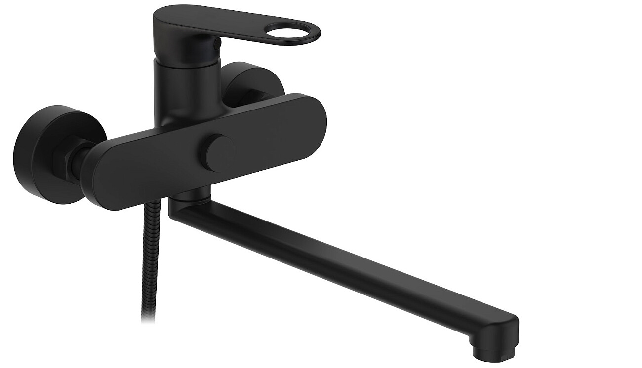 Смеситель универсальный с длинным изливом черный D-Lin D147377-A - изображение 2