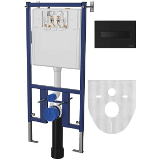 Инсталляция для унитаза с кнопкой смыва черная матовая Diwo 4501.7323