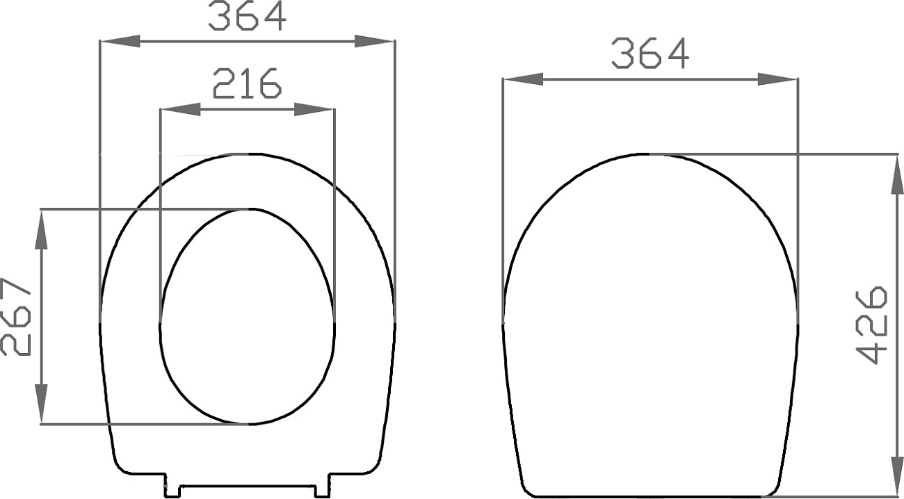 Унитаз подвесной овальный безободковый с микролифтом белый Diwo "Анапа" 800-003-709 - изображение 3