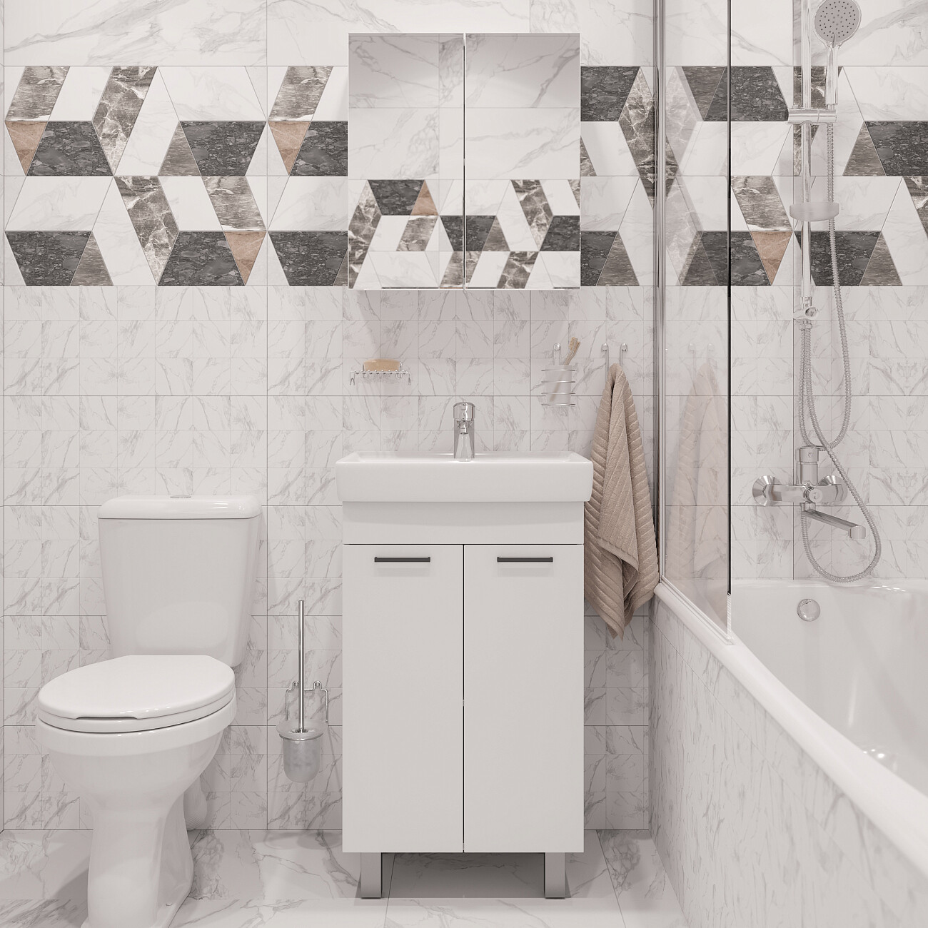 Штора на ванну распашная 80х150 см прозрачная, хром Diwo "Коломна" 4GW007 - изображение 7