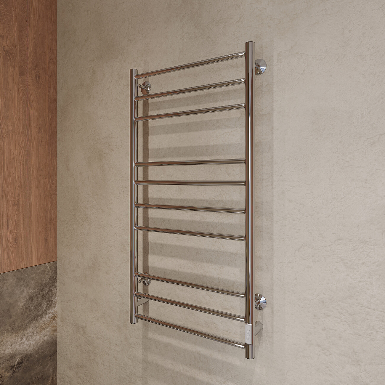 Полотенцесушитель электрический 100х50 см хром Ewrika "Сафо" АС3 4657763847654 - изображение 5