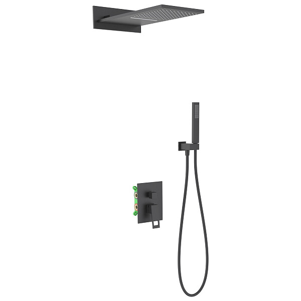 Душевой комплект встроенный с тропическим душем черный Timo Briana SX-7139-03SM - изображение 1