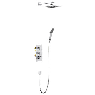 Душевой комплект встроенный с термостатом и тропическим душем хром Timo Tetra-thermo SX-0179-00SM