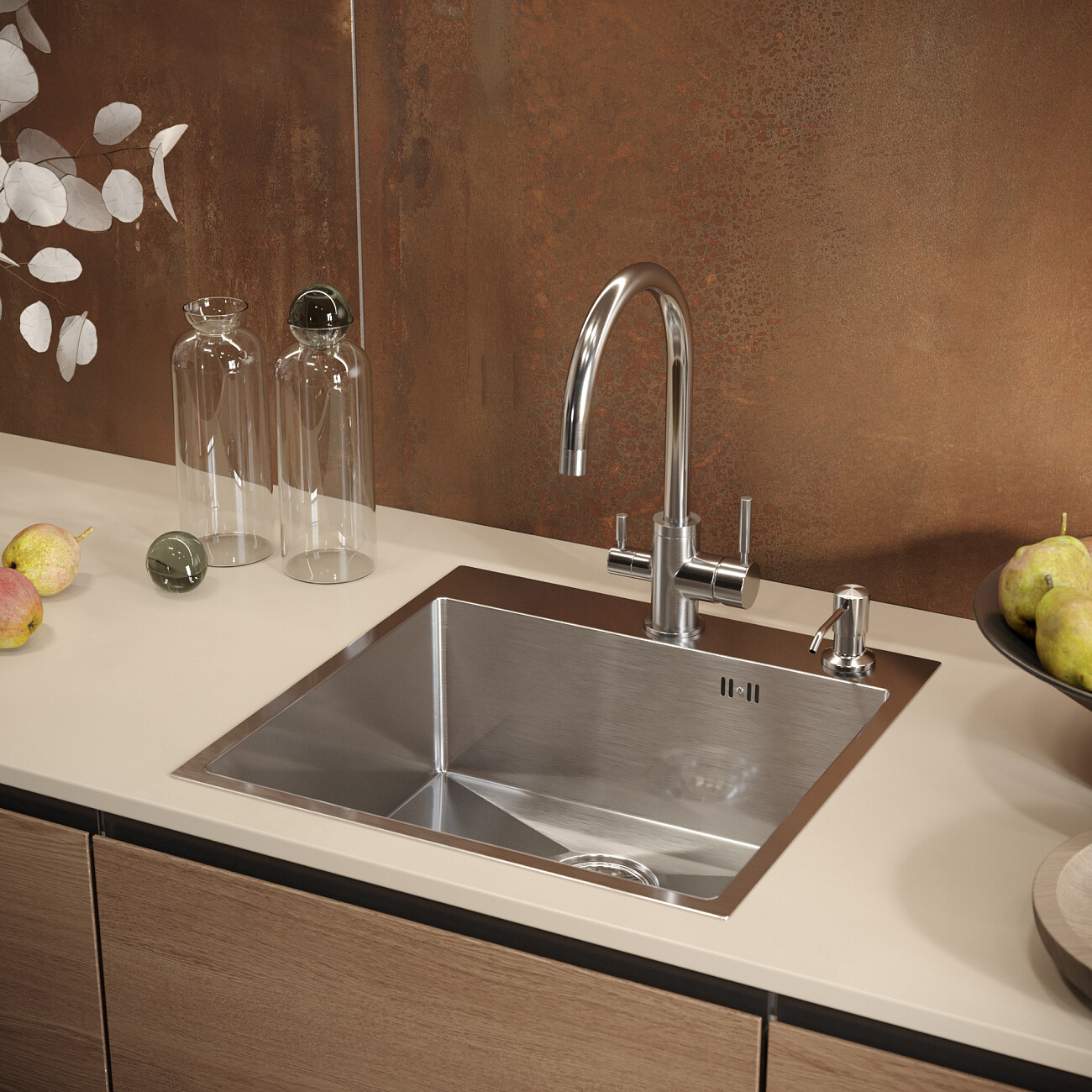 Мойка кухонная сталь Domaci "Равенна" PVD DMB-117A - изображение 4