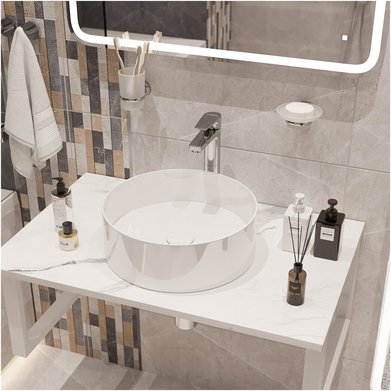 Раковина-чаша 36 см белая Stworki "Берген" S21415WH - изображение 5