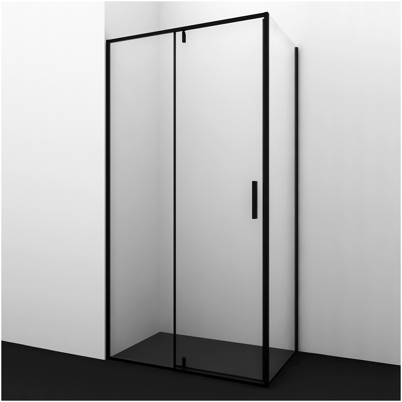 Душевой уголок прямоугольный 90х100 см черный Wasserkraft Elbe 74P18 - изображение 5