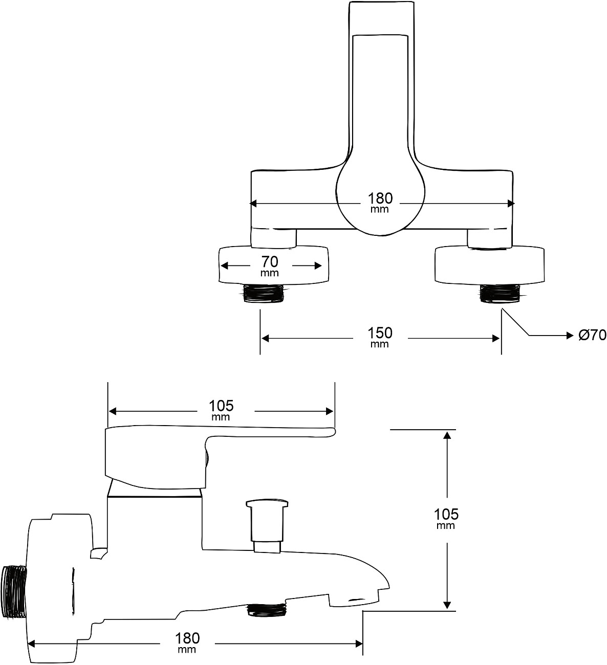 Смеситель для ванны с душем черный Mega Snow MG-SH01-B - изображение 3